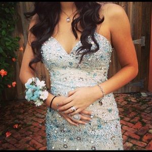 Aqua Prom / Elegant Dress - Mermaid Sequin Corset